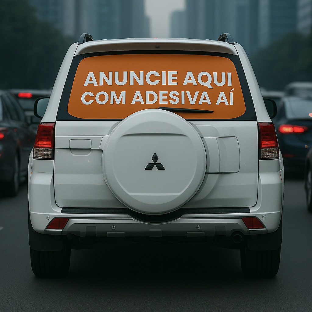 Carro com adesivo publicitário
